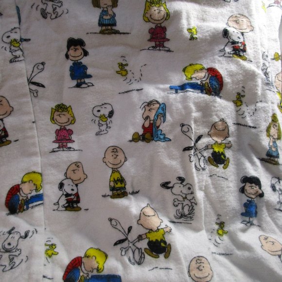 New Snoopy's Peanuts Flannel Pajama set  Size 3 XL with Blue Piping - Picture 4 of 5